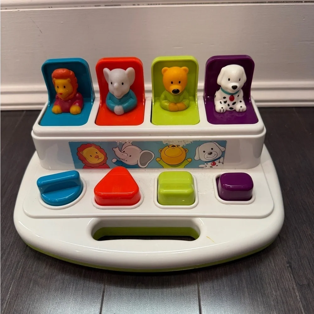 Battat Interactive Animal Pop-Up Toy with Colorful Buttons Infant Baby Toddler